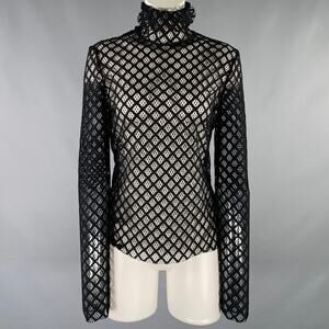 PHILOSOPHY di LORENZO SERAFINI Size 4 Black Polyester Mesh Pullover